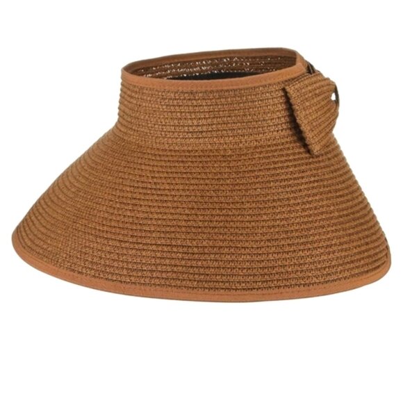 Women’s Foldable Wide Brim Straw Sun Visor – UV Protection, Roll-Up Travel Hat – - Picture 1 of 9